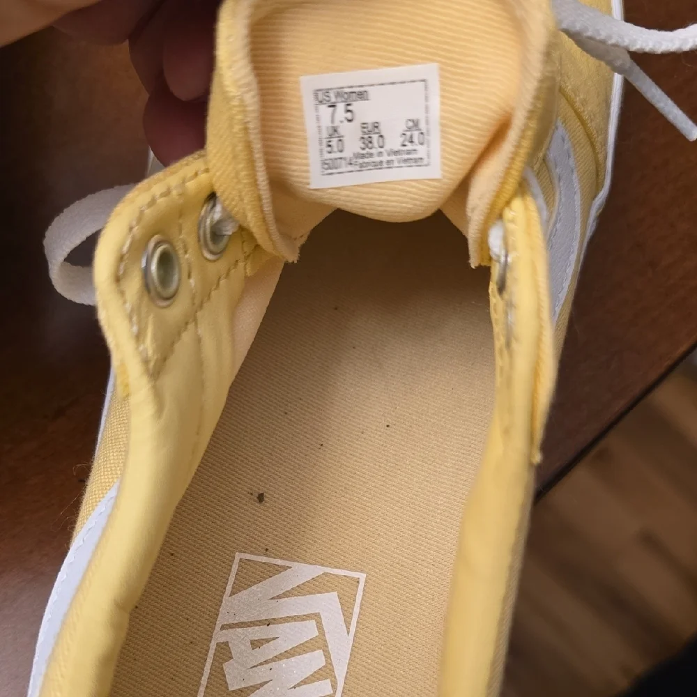 Yellow Canvas Sneakers with White Accents - Picture 3 of 9